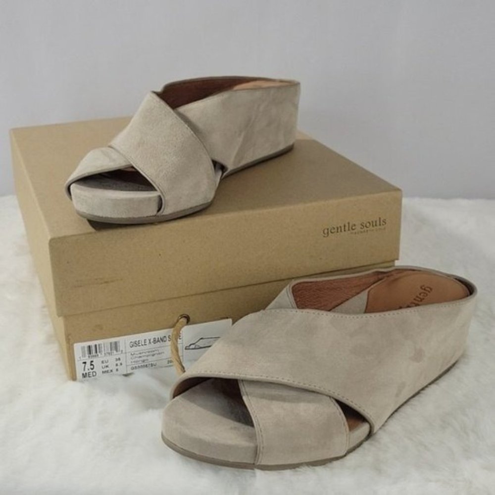 Kenneth Cole Gisele Leather Suede Slide Sandals Size 7.5